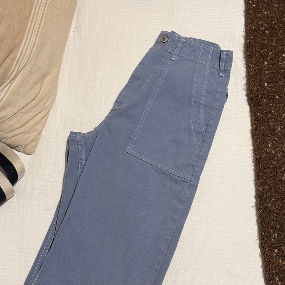 John Galt Blue cotton high rise pant